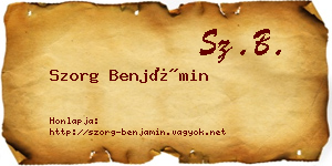 Szorg Benjámin névjegykártya