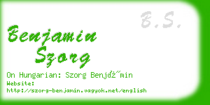 benjamin szorg business card